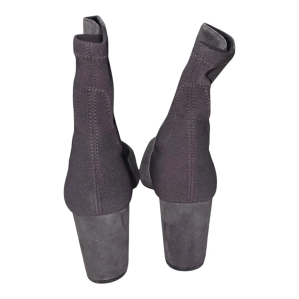 Stuart Weitzman Lonnie 75 Suede Booties, Slate Gray US‎ 5.5 MSRP $575 New